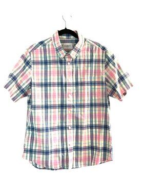 GOODIELLOW- MENS NORTHROP SLIM COTTON SHORT SLEEVE BUTTON DOWM SHIRT SIZE LARGE